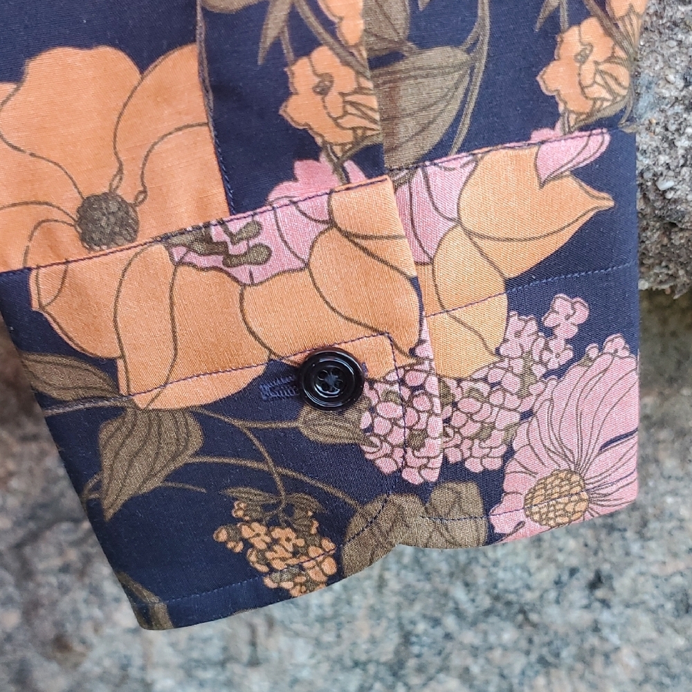 Tom Ford Black and Pink Floral Silk Blend Men's Shirt - Picture 9 of 14